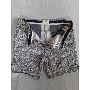 W.R.K Men 38 Floral Utility Cargo Spandex Belted Zip Fly Short Cotton Blend Gray